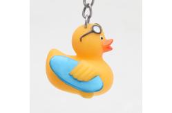China Phthalates Free Yellow Assorted Surfing Duck Toy With Keychain Collection supplier