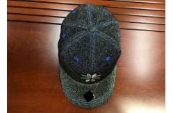 China Custom made Bling metal thread ACE embroidery flower printing 6panel  baseball caps hats supplier