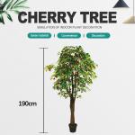 Fire Retardant Artificial Cherry Tree Living Room Match Spring Feel 190cm