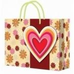 Customized Handle Paper Bag for Shopping / Heart Gift Paper Bags for Souvenir for sale