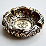 Premium Custom Antique Gold Metallic Ashtrays Quality Supplier For Unique Home Décor for sale