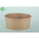 Food Grade Round Kraft Paper Bowls With Lids For Soup / Fruit / Salad 36 Oz for sale