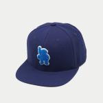 Personalized Flat Brim Snapback Hats Snap Button Adjustable Navy Blue Towel Embroidered for sale