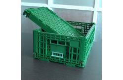 China Large Vented Foldable Plastic Vegetable Crate 40 Liters Green supplier