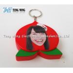 OEM Funny Red Peach Shaped Musical Keyring , Custom Talking Keychain