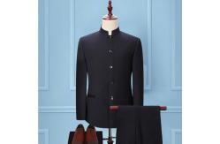 China wholesale custom slim fit mens chinese collar suit supplier