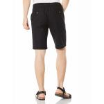 Black Drawstring Mens Linen Shorts 10In Inseam for Spring and Autumn