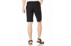 China Black Drawstring Mens Linen Shorts 10In Inseam for Spring and Autumn supplier