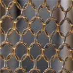 Golden Color 1.2mm Architectural Metal Mesh Chain Link Curtain for sale