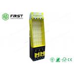 Logo Printed Customized Recyclable Corrugated Carton Floor Display Stand With Plastic Hooks for sale