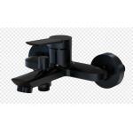 Wall Mounted Bath Mixer Taps Black Brass Single Lever Surface Mounted Fitting for sale