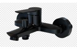 China Wall Mounted Bath Mixer Taps Black Brass Single Lever Surface Mounted Fitting supplier