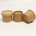 Heat Resistant Soup Paper Cup With Lid Disposable Kraft Take Away Bowl for sale