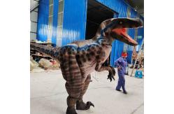 China Handmade Realistic Dinosaur Costume Hidden Legs Lifelike Raptor Costume supplier