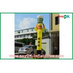 Inflatable Wacky Waving Tube Man Yellow Inflatable Air Dancer Cooker For Advertising , Inflatable Sky Dancer for sale