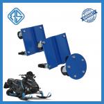 Rectangular Portable Snowmobile Mover Dolly Round 8 Inch Blue Snowmobile Casters Wheels for sale