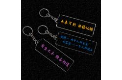 China Transparent Acrylic Keychain Durable Simple Letter Word Printed With Metal Ring supplier