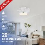 20 White LED Light Ceiling Fan with 7 ABS Blades and 10-Year Motor 1stshine Small Spaces for sale
