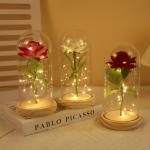 Imitation rose, everlasting flower, glass cover, Mother's Day, Valentine's Day, Christmas gift decoration and ornament manufacturer wholesale for sale