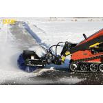 Mini Skid Steer Hydraulic Angle Broom With Poly / Wire Brush