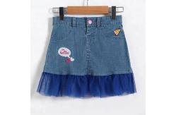 China Adjustable Mini Baby Girls Short Denim Skirt Embroidered Customized supplier