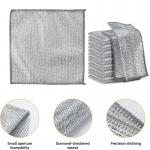 KILINE Dual-Sided Silver and Steel Wire Dishwashing Cloth Durable Bamboo Fiber Kitchen Cleaning Towel for sale