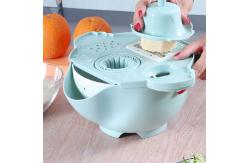 China PP Sky Blue Multifunctional Vegetable Cutter With Drain Basket supplier