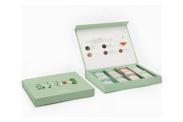 Portable Paper Tea Boxes 4C UV Lamination Embossing Surface Finish