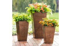 China 40cm Height Fiberglass Artificial Plant Pot For Garden Decoration supplier