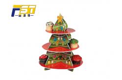 China Corrugated Cardboard Cake Display , Customize Shape Cardboard Tiered Cupcake Stand supplier