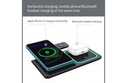 China 3 In 1 15W Folding Wireless Charger Double Coil Atmosphere Lamp supplier