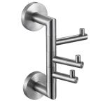Flexible Swivel Wall Mounted Three Hook Coat Rack Classic Modern Multifunctional for sale