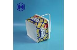China Empty Snack Biscuit 3L Packaging Square Plastic Box With Lid Handle supplier