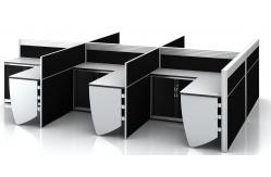 China Modular Partition 120 Degree Office Workstation Table For 3 - 8 Seaters supplier