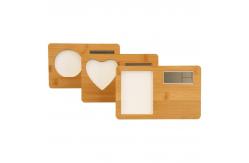 China DIY Blank Desktop Sublimation Wooden Photo Frame Digital Clock supplier