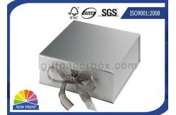 China Customized Design Ribbon Closure Cardboard Gift Box 4C Printing supplier