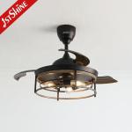 1stshine Black Traditional PC Hidden Blades Ceiling Fan with Remote 2- Lighting Solutions