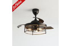 China 1stshine Black Traditional PC Hidden Blades Ceiling Fan with Remote 2- Lighting Solutions supplier