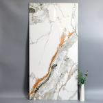 Calacatta White Gold Veins Marble Porcelain Slab Tile Sintered Stone 600x1200mm for sale