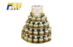 China CMYK Printing 3 Tier Cardboard Cupcake Stand Customized Providing Mockup Design supplier
