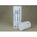 Customised Movable Plastic Lid CMYK Printing Kraft Paper Tube Packaging , Tableware Paper Cans