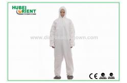 China Free Size 55gsm Disposable Protective Coverall With Hood And Feetcover supplier
