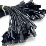 2.54mm Pitch 4 Pin Dupont Cable Assembly UL1007 24awg Black Customized Length for sale