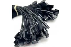 China 2.54mm Pitch 4 Pin Dupont Cable Assembly UL1007 24awg Black Customized Length supplier