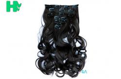 China Black Curly Synthetic Clip In Hair Extensions Human Hair Wefts supplier