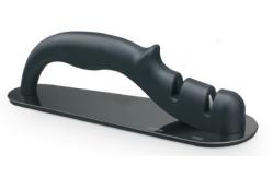 China Manual Black Two Step Knife Sharpener , Coarse Knife Sharpener For Pocket Knife supplier