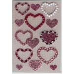 Pearl Jewelry Rhinestone Heart Stickers Sheets For Stationery Silk Printing for sale