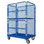 Logistics Laundry Rolling Container Cart Metal Steel With Door Lock for sale