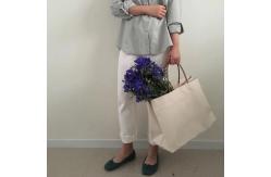 China Large Capacity Natural Canvas Grocery Totes , Ladies Cloth Canvas Bags supplier