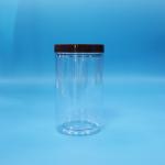 Plastic Round Clear PET Snacks Fruit Food Candy Jar Normal Screw Top Cap for sale
